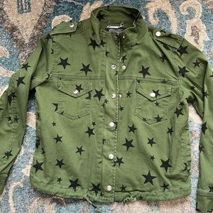 Army Green Jacket with Stars. Size small.